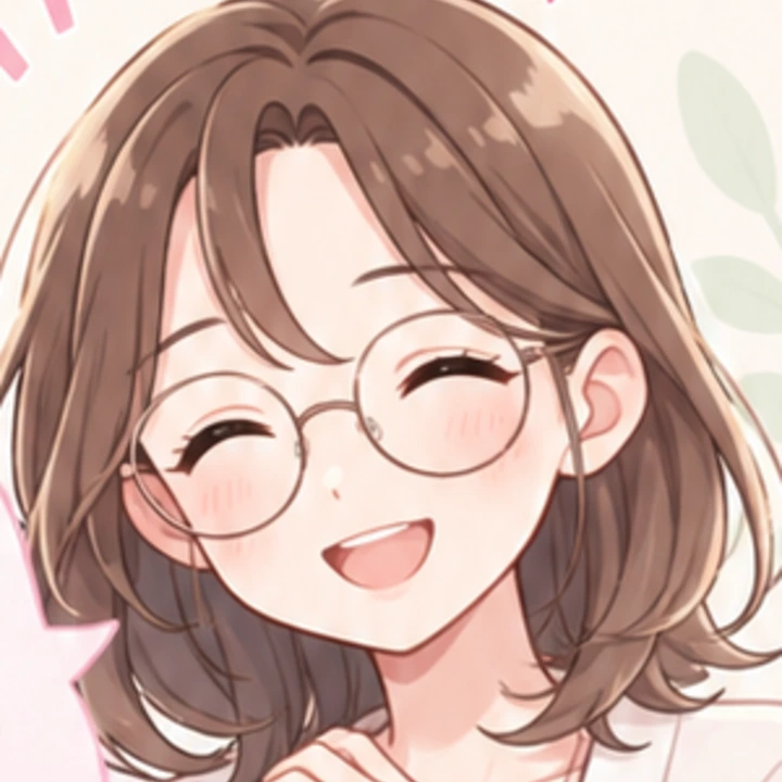 メガネをかけたミナ先生のイラスト